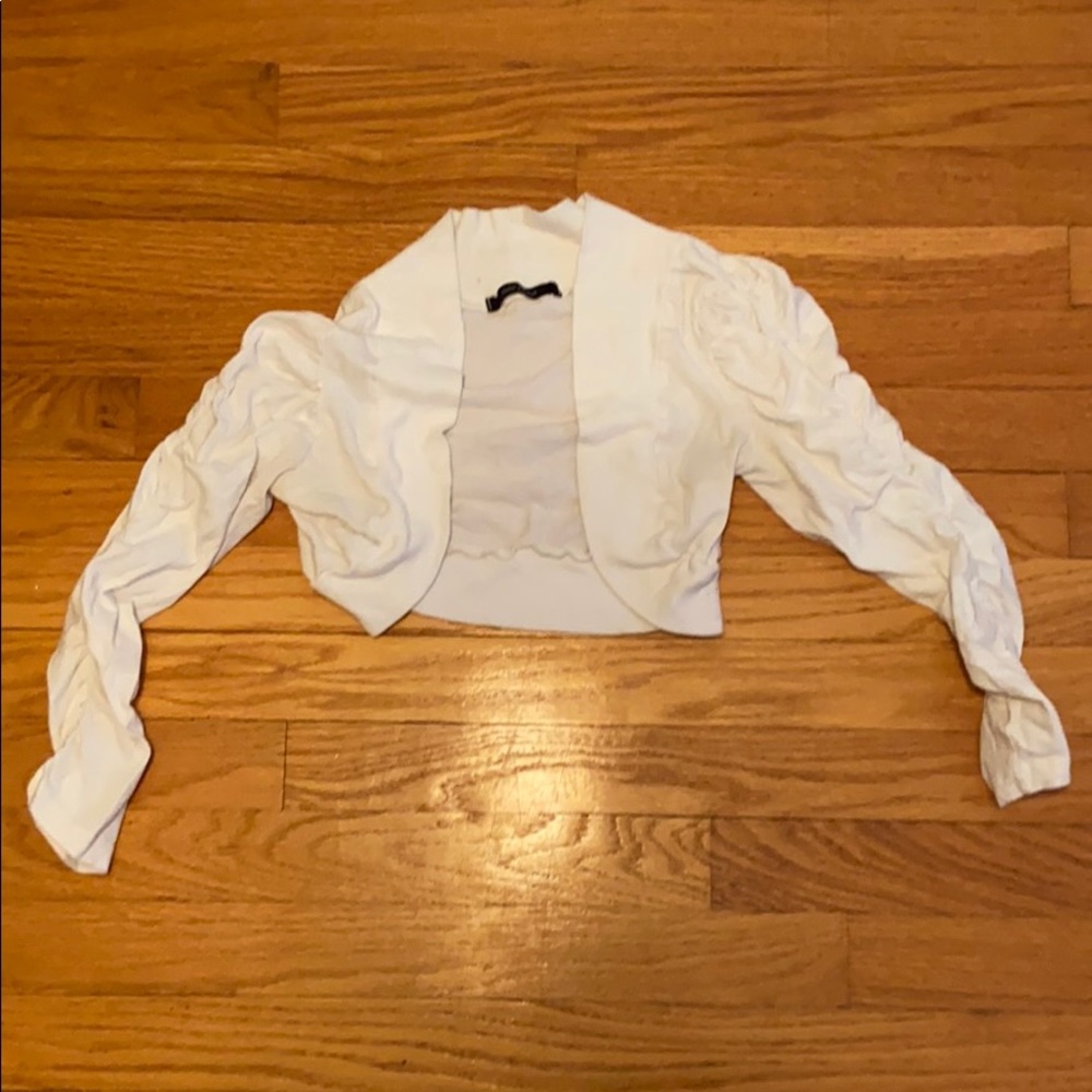 White cropped cardigan